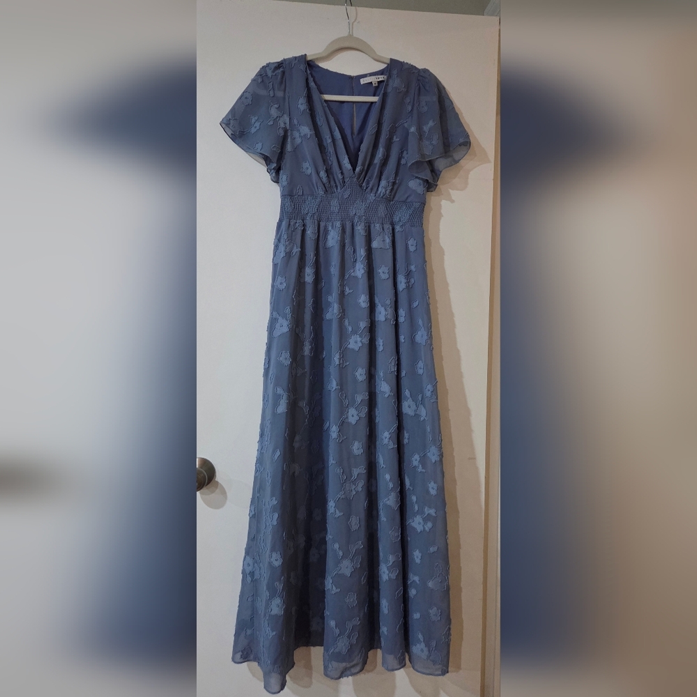 Baltic Born Dusty Blue Floral Maxi Dress